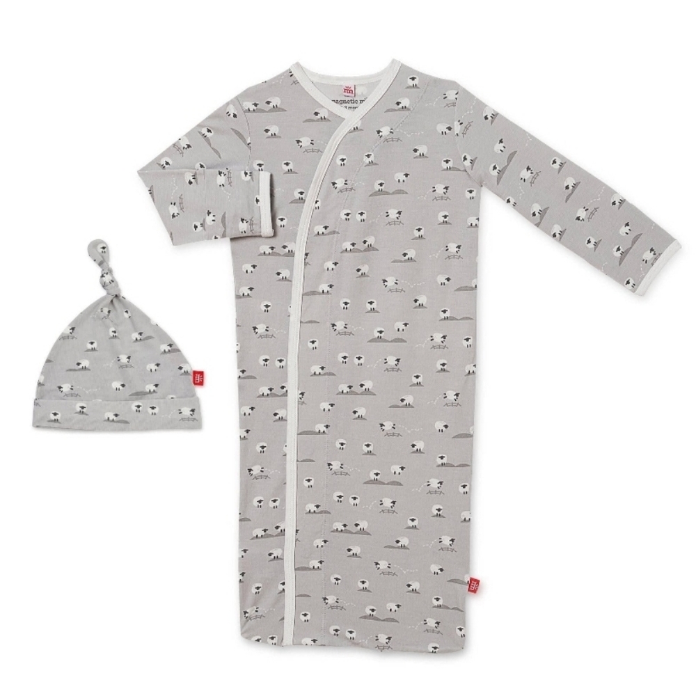 Gray baa baa baby modal Magnetic Me gown set
